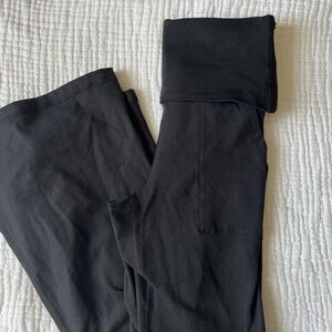 Aerie Foldover Black flare leggings